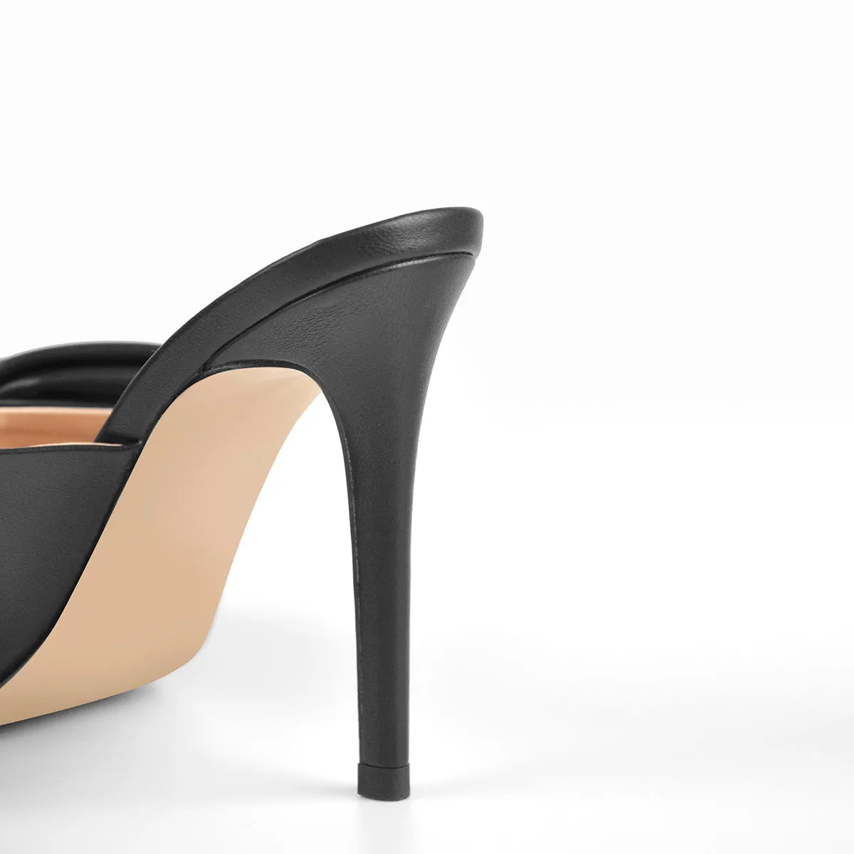 Black Bow Leather Square Toe High Stiletto Heels Sandals sold by Onlymaker product image thumbnail 5