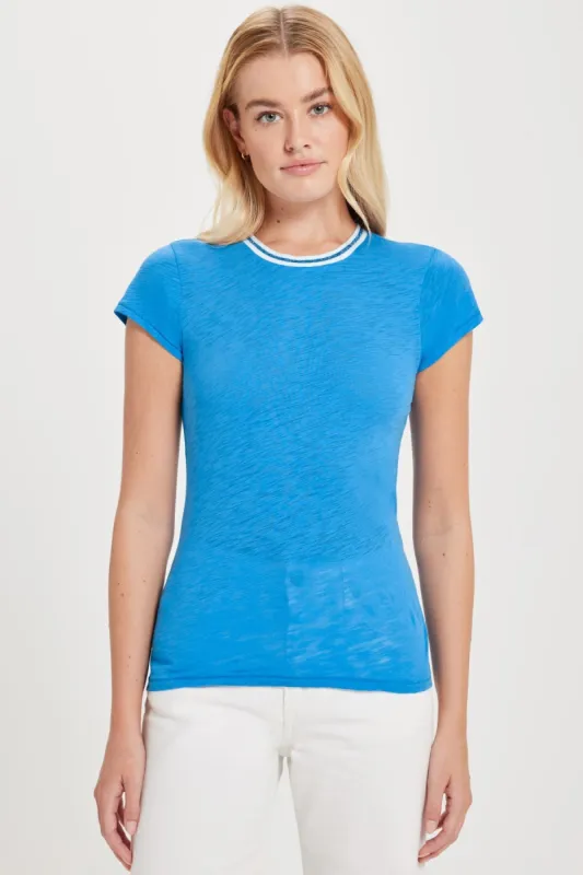 Vibrant Shimmer Tipped Ringer Tee sold by Goldie Tees