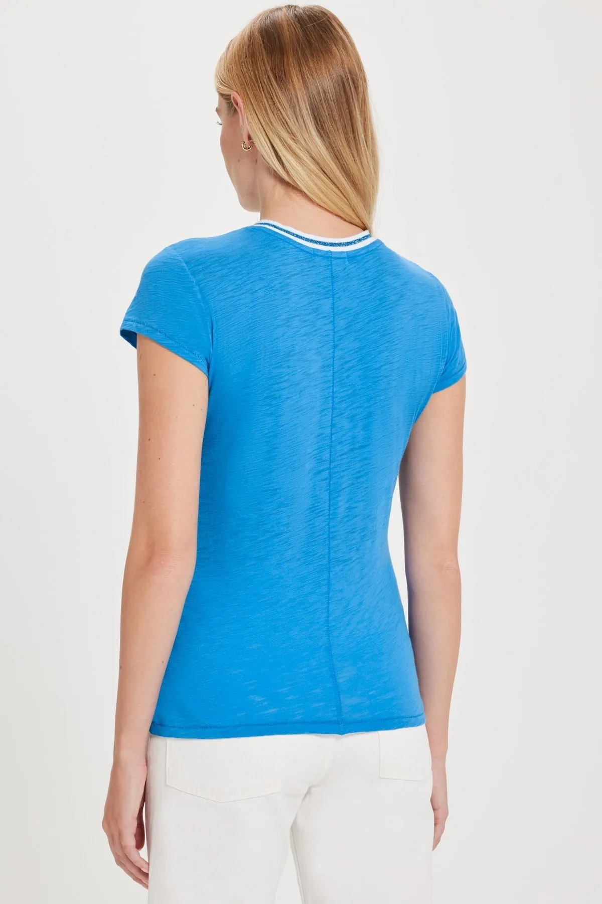 Vibrant Shimmer Tipped Ringer Tee sold by Goldie Tees product image thumbnail 3