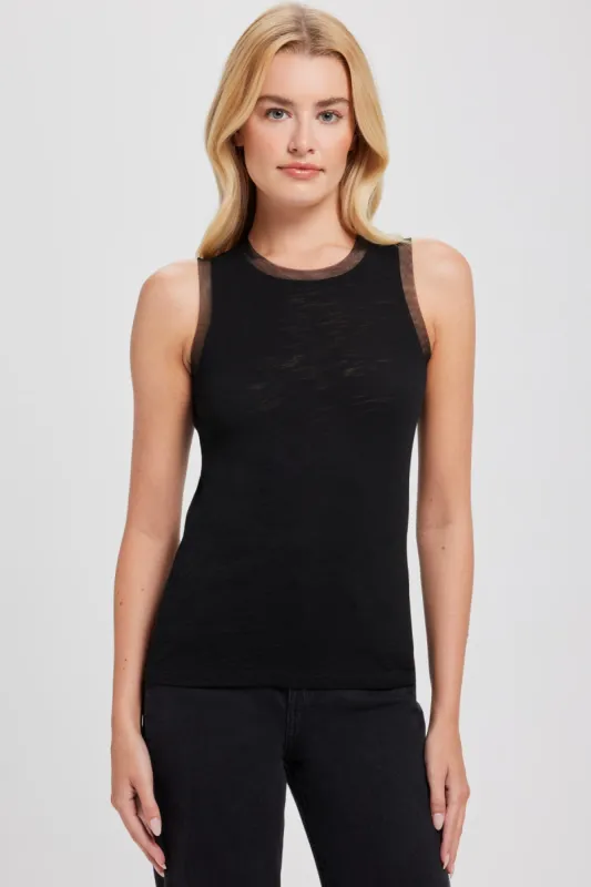 Tulle Trim Tank Top sold by Goldie Tees