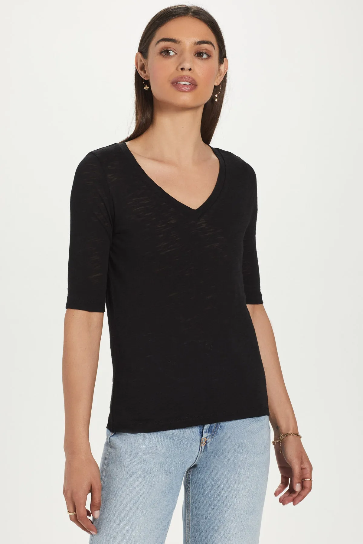 Half Sleeve V Neck Tee sold by Goldie Tees product image thumbnail 4