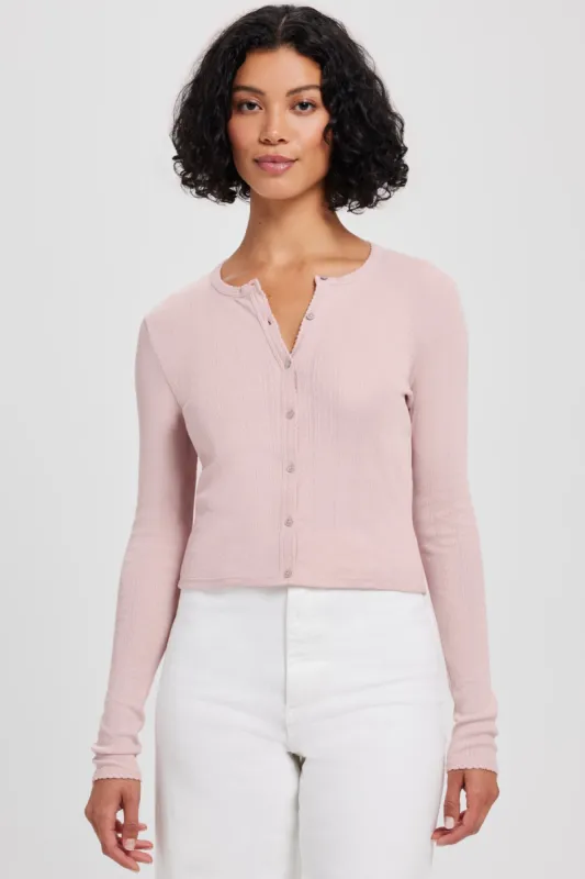 Pointelle Crop Cardigan sold by Goldie Tees