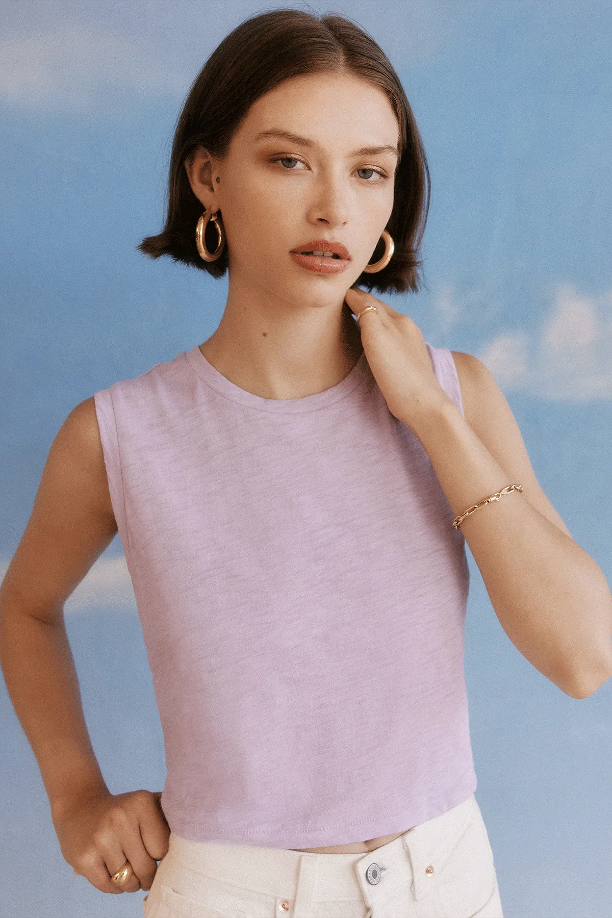 Signature Slub Crew Tank sold by Goldie Tees product image thumbnail 5