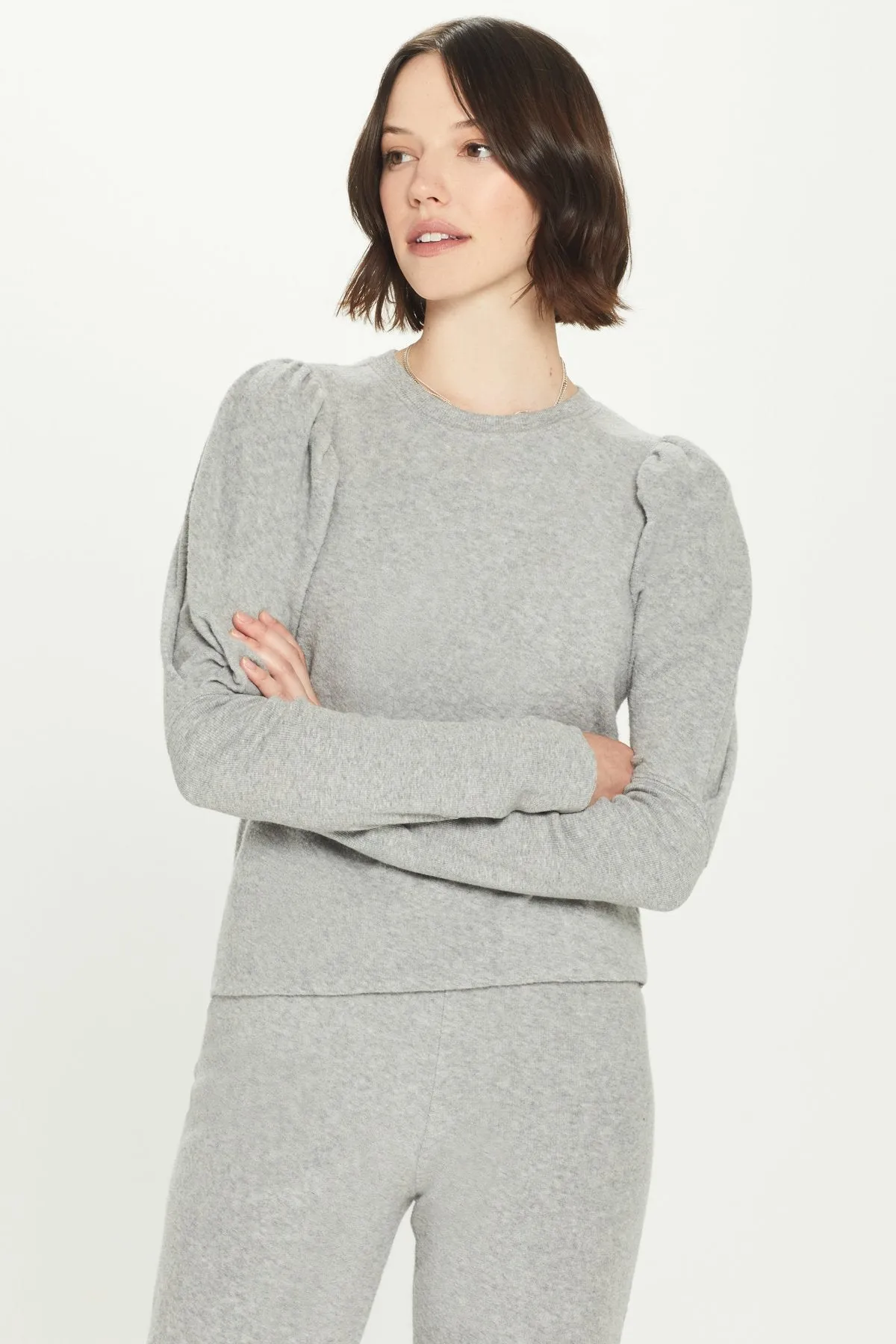 Reverse French Terry Puff Sleeve Sweatshirt sold by Goldie Tees product image thumbnail 2