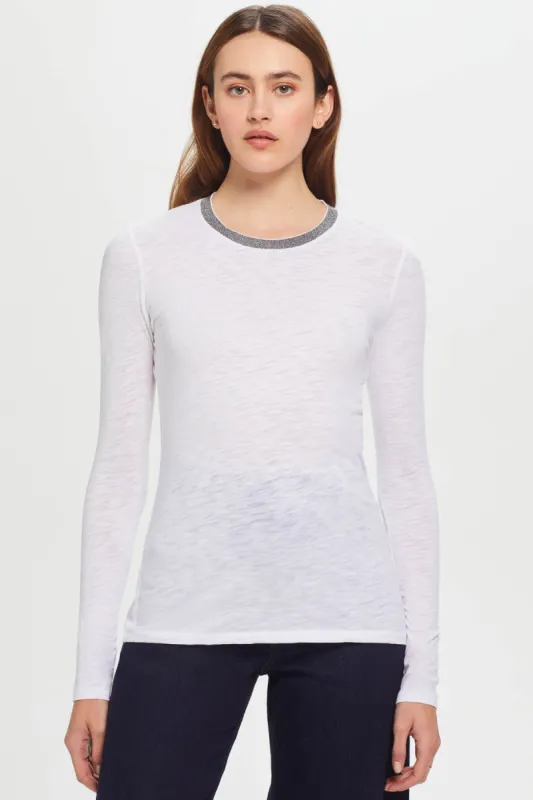 Long Sleeve Pavé Ringer Tee sold by Goldie Tees