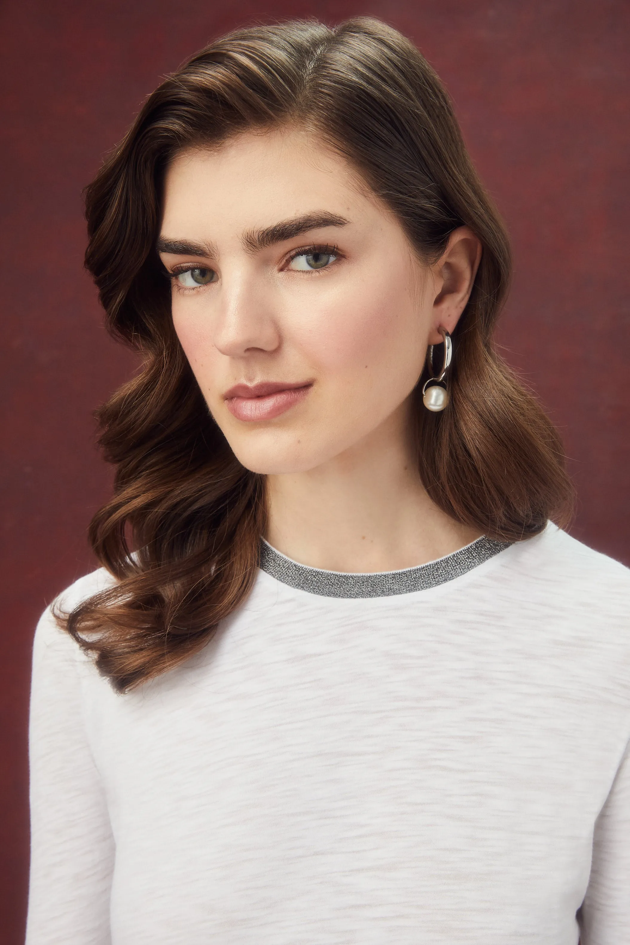 Long Sleeve Pavé Ringer Tee sold by Goldie Tees product image thumbnail 3