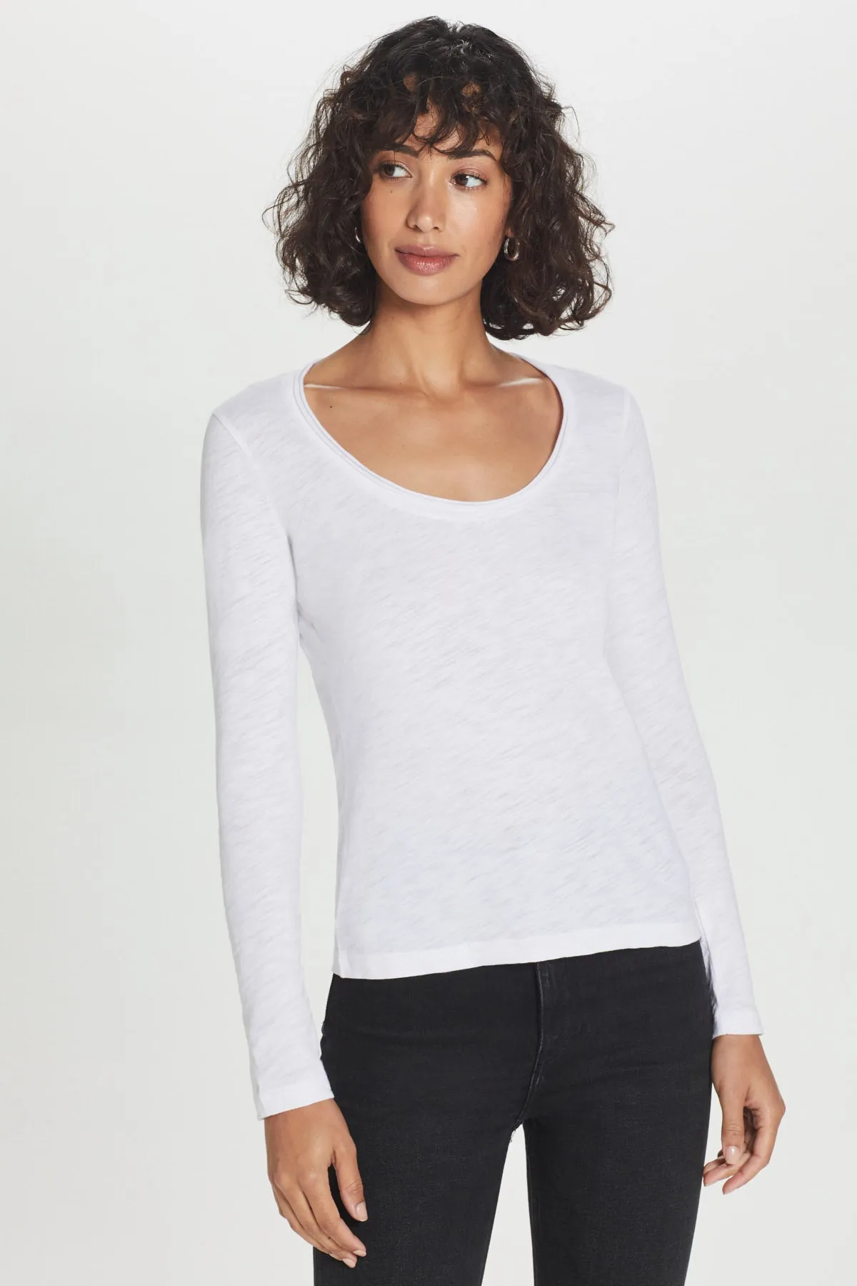 Petal Trim Scoop Neck Tee sold by Goldie Tees