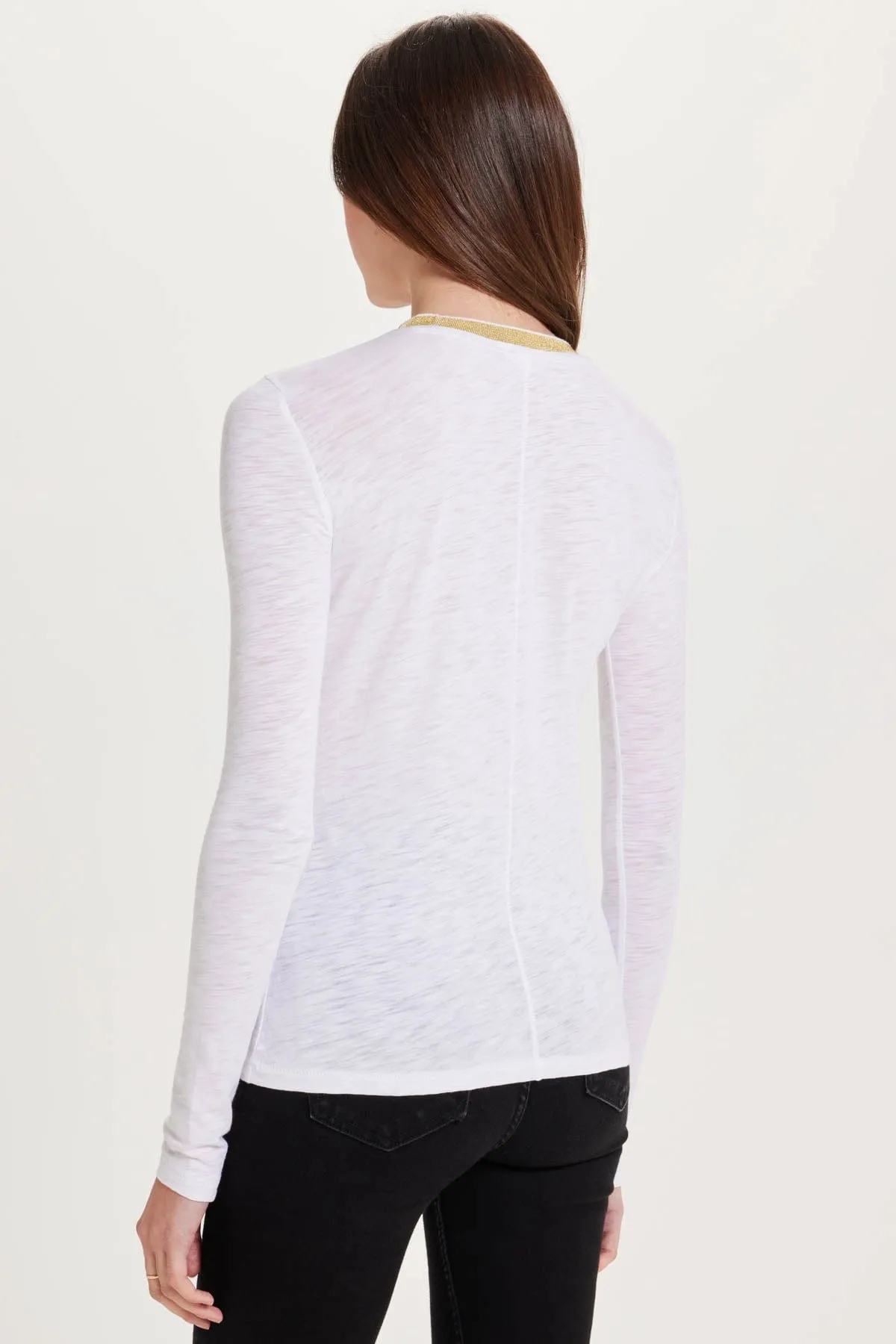 Long Sleeve Pavé Ringer Tee sold by Goldie Tees product image thumbnail 4