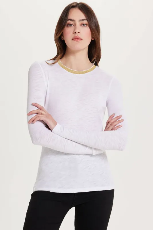 Long Sleeve Pavé Ringer Tee sold by Goldie Tees