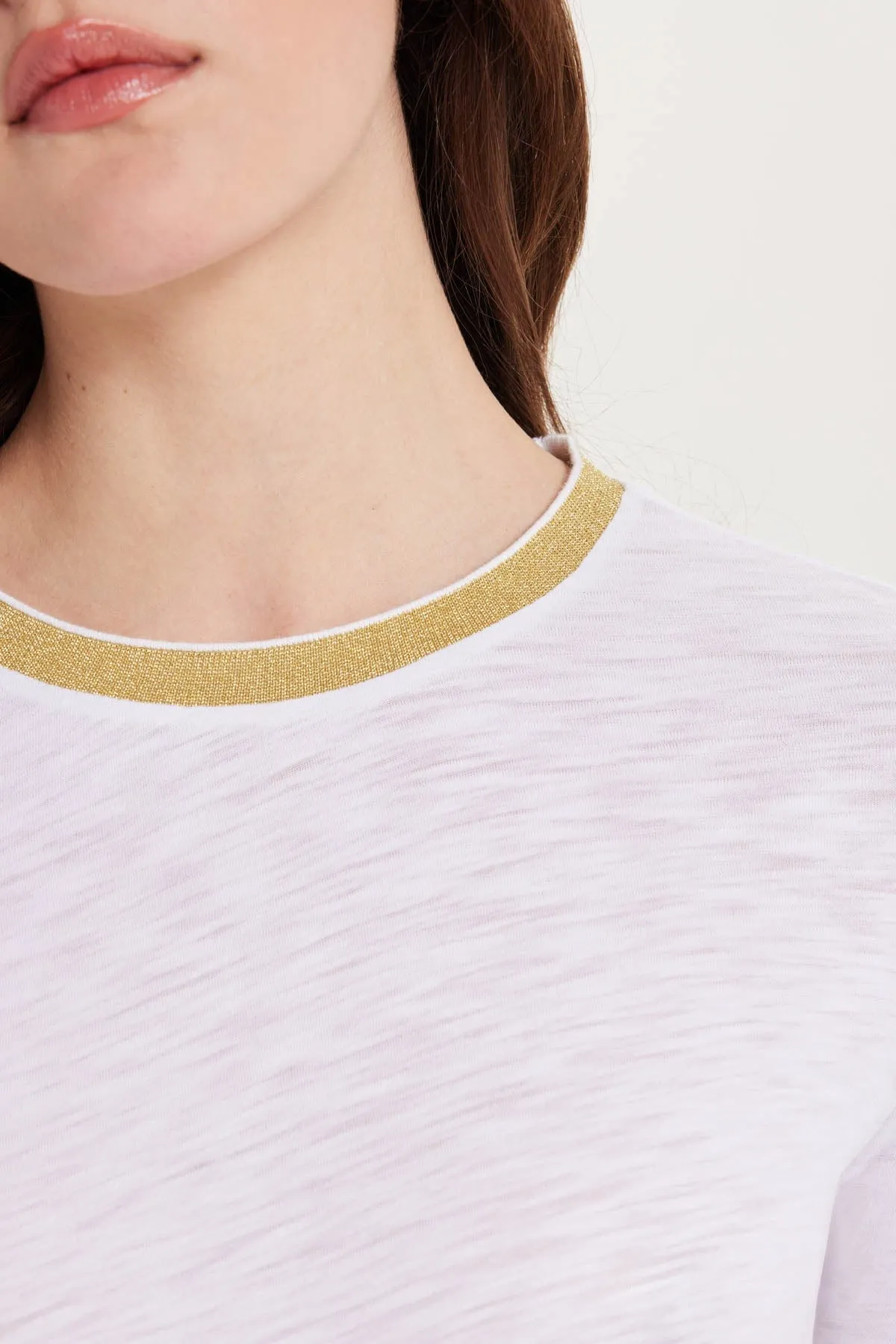 Long Sleeve Pavé Ringer Tee sold by Goldie Tees product image thumbnail 3