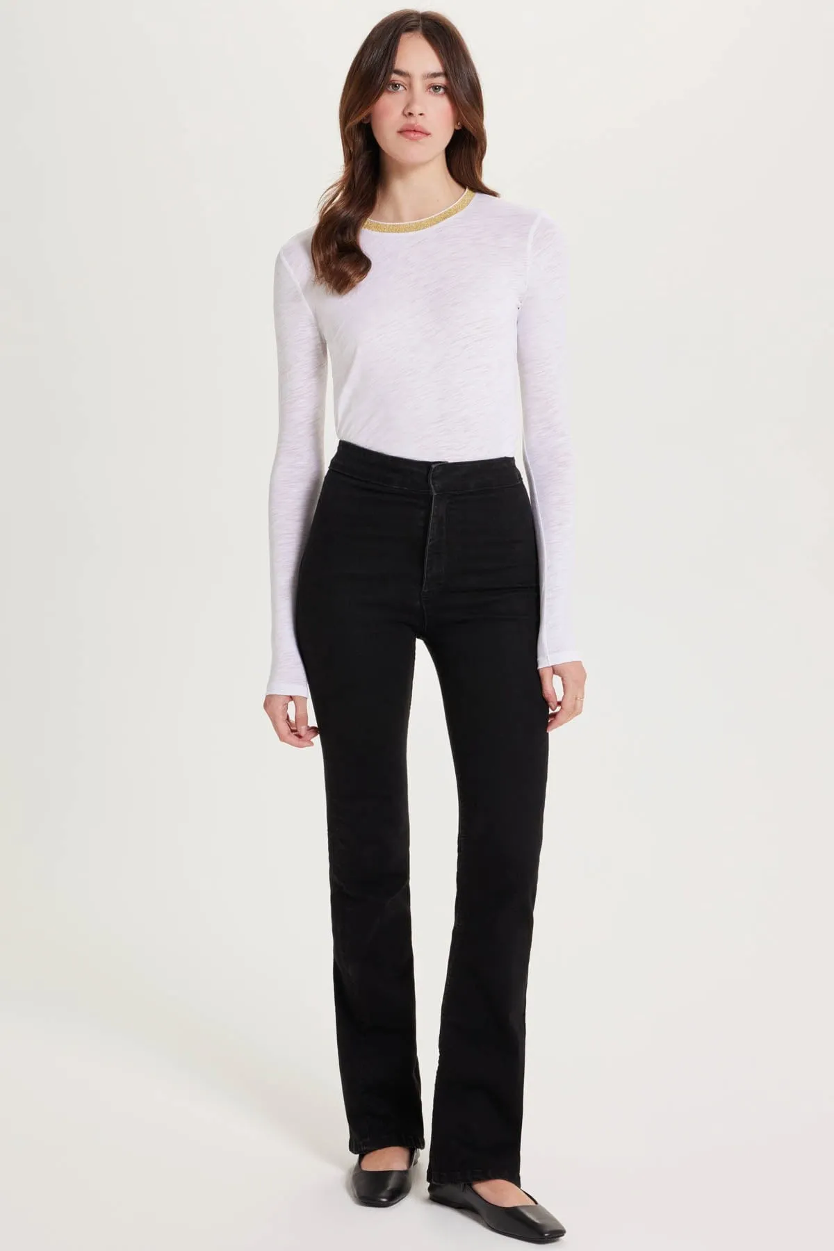 Long Sleeve Pavé Ringer Tee sold by Goldie Tees product image thumbnail 2