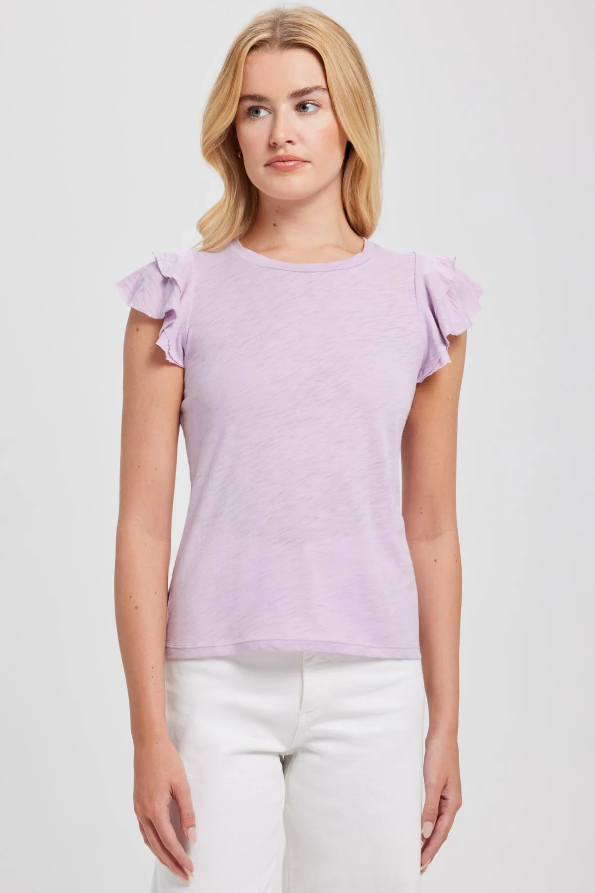 Celeste Ruffle Sleeve Tee sold by Goldie Tees