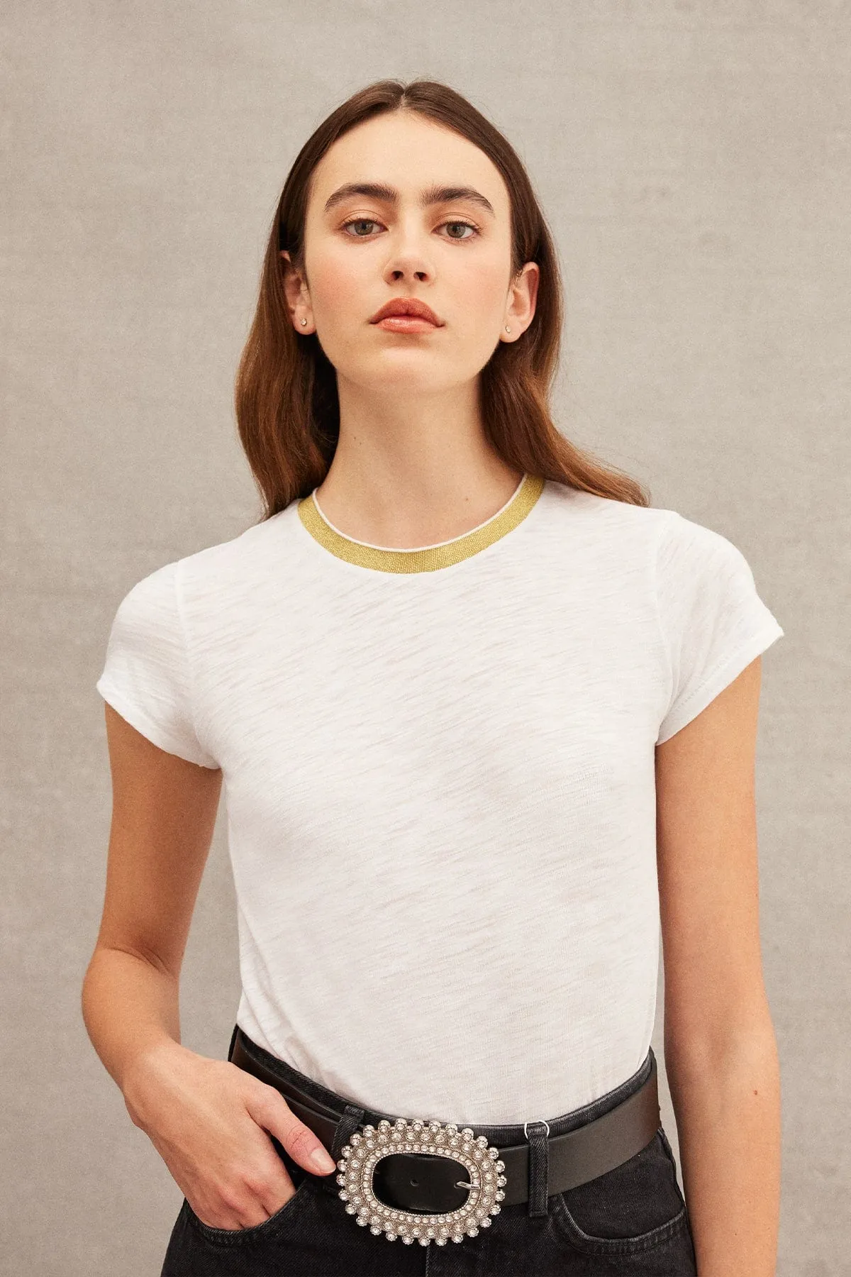 Pavé Ringer Tee sold by Goldie Tees product image thumbnail 5