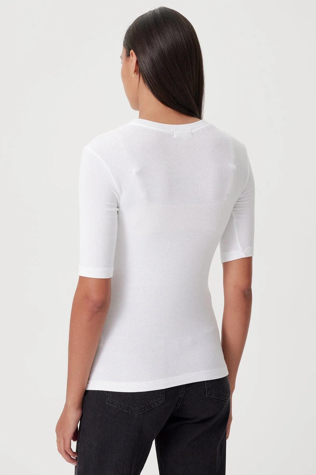 Ribbed Half Sleeve Tee sold by Goldie Tees product image thumbnail 5