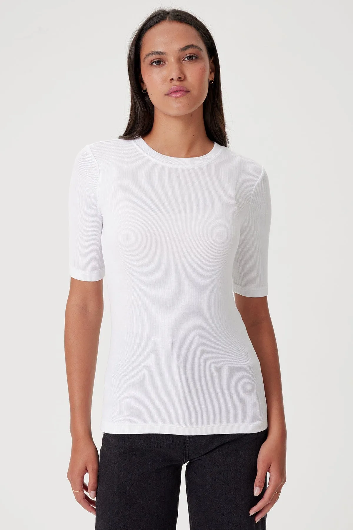 Ribbed Half Sleeve Tee sold by Goldie Tees product image thumbnail 4