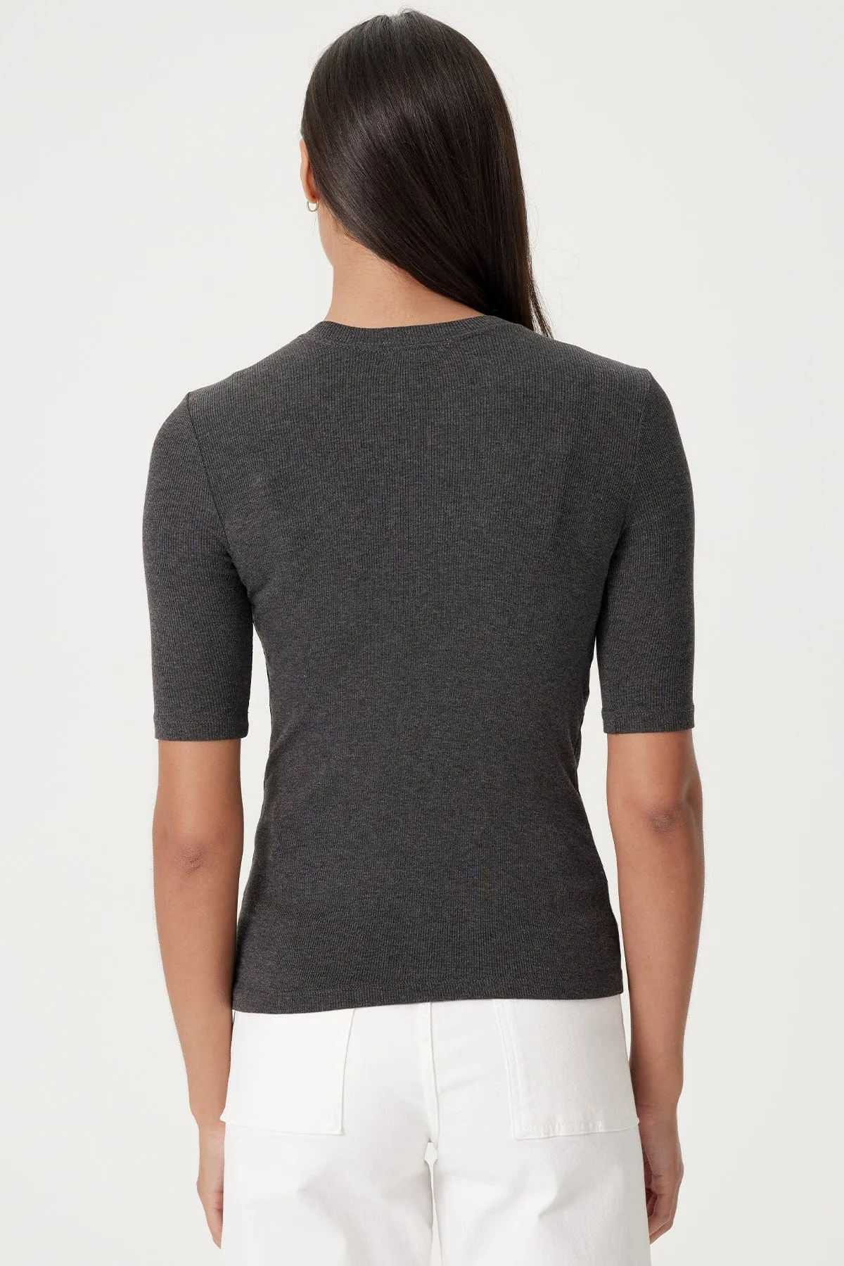 Ribbed Half Sleeve Tee sold by Goldie Tees product image thumbnail 3