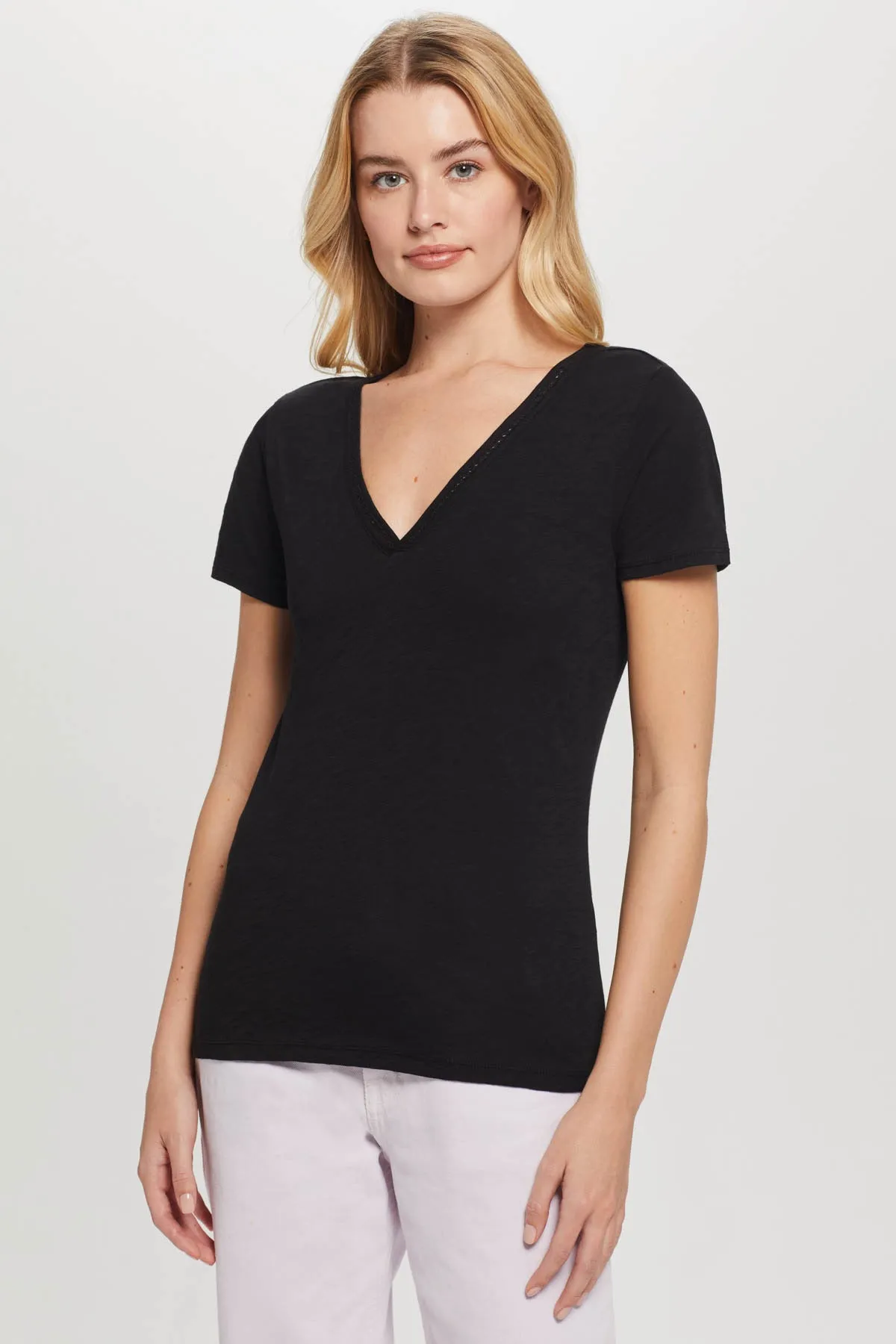 Honor Embroidered V Neck Tee sold by Goldie Tees product image thumbnail 5