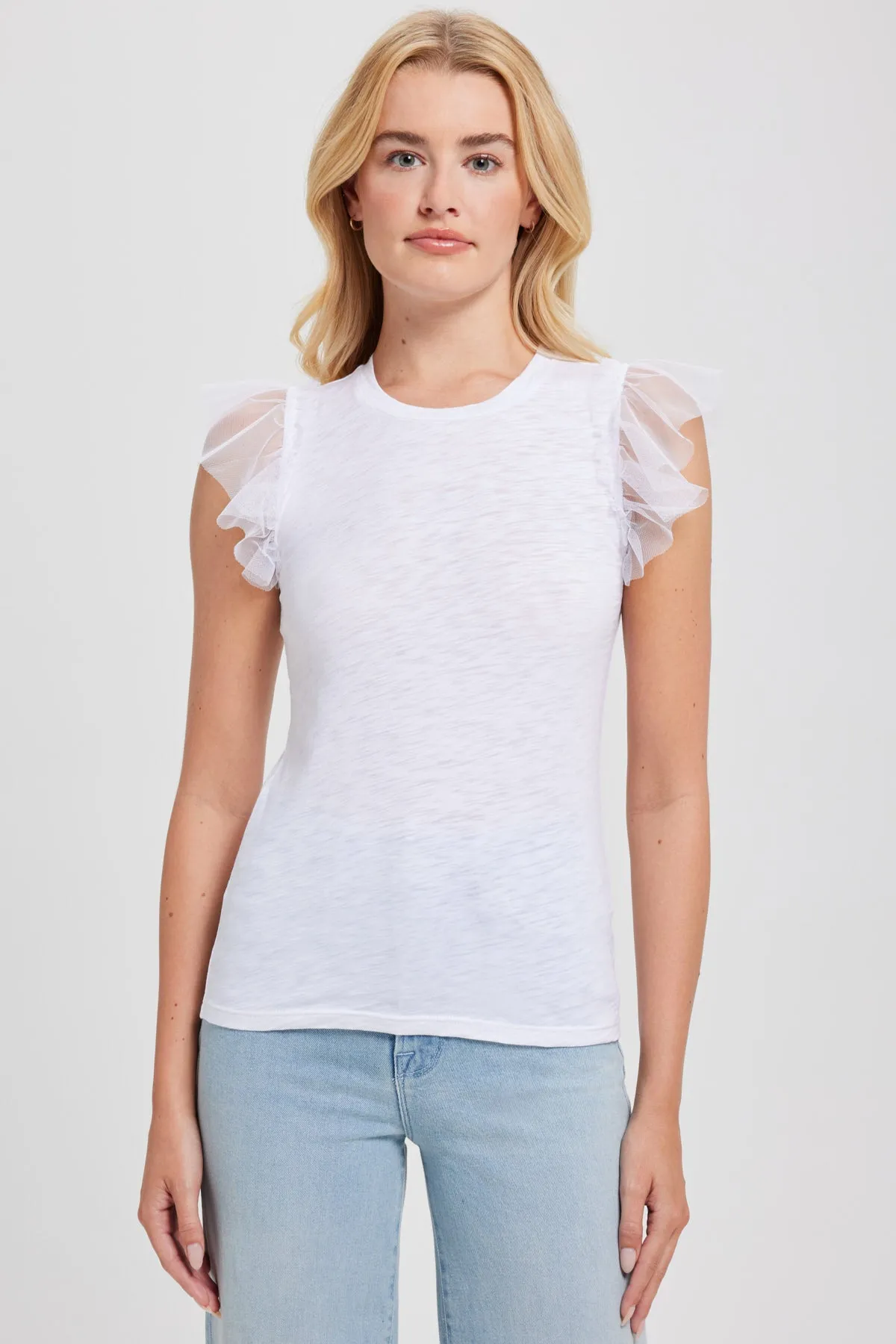 Tulle Ruffle Shell sold by Goldie Tees