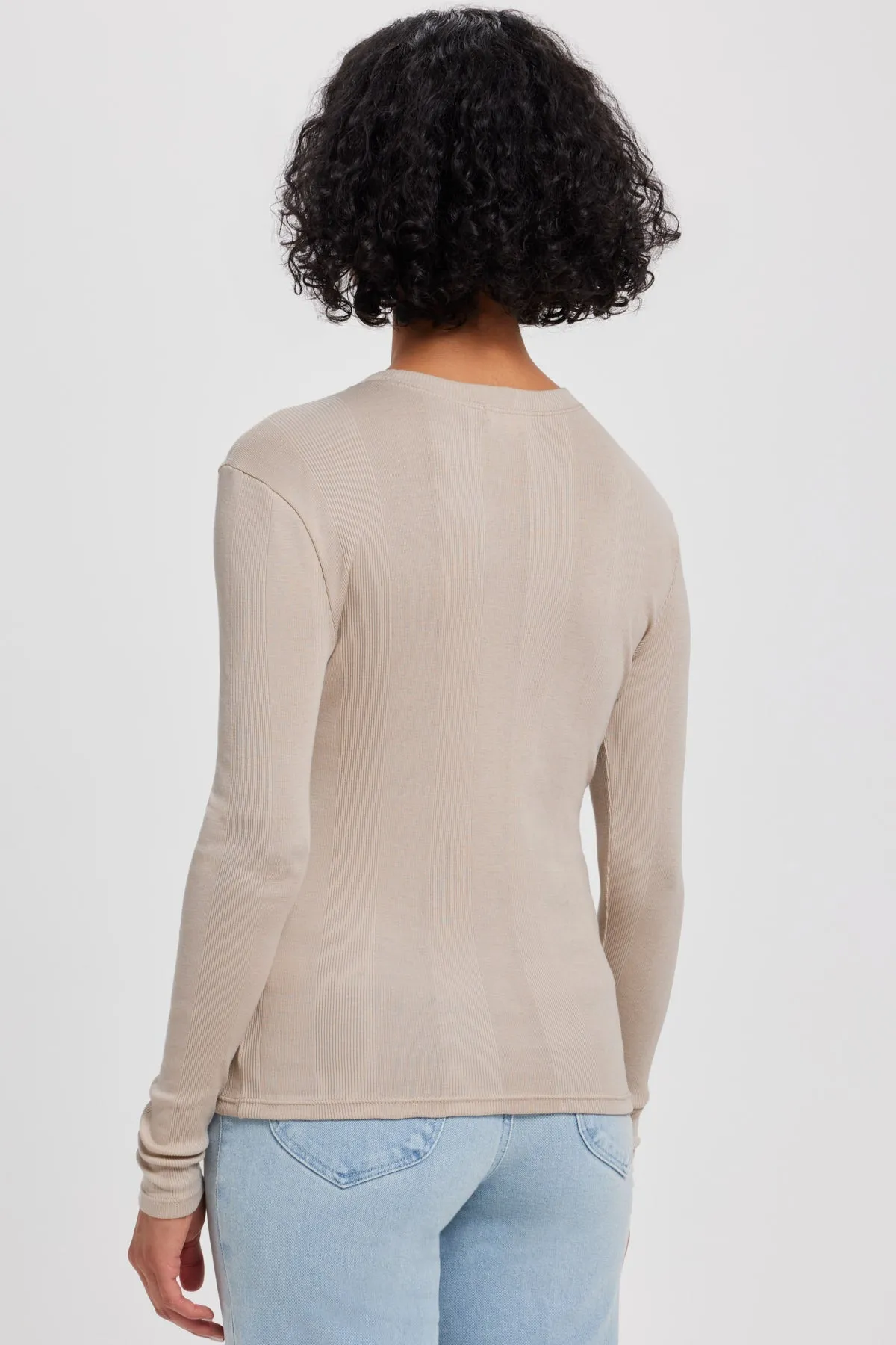 Long Sleeve Variegated Rib Tee sold by Goldie Tees product image thumbnail 2