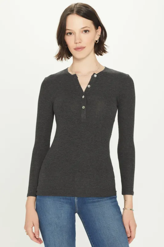 Ribbed Henley Top sold by Goldie Tees