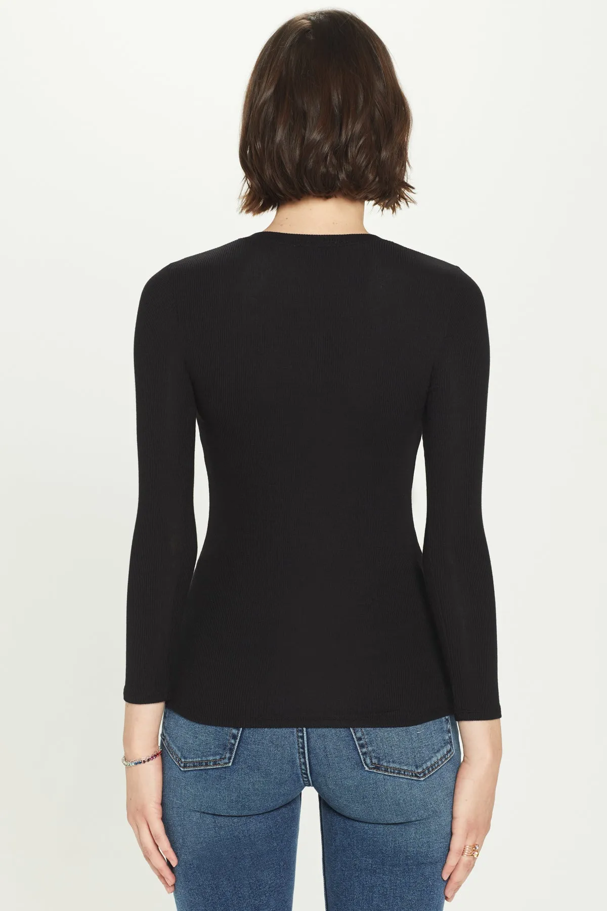 Ribbed Henley Top sold by Goldie Tees product image thumbnail 5