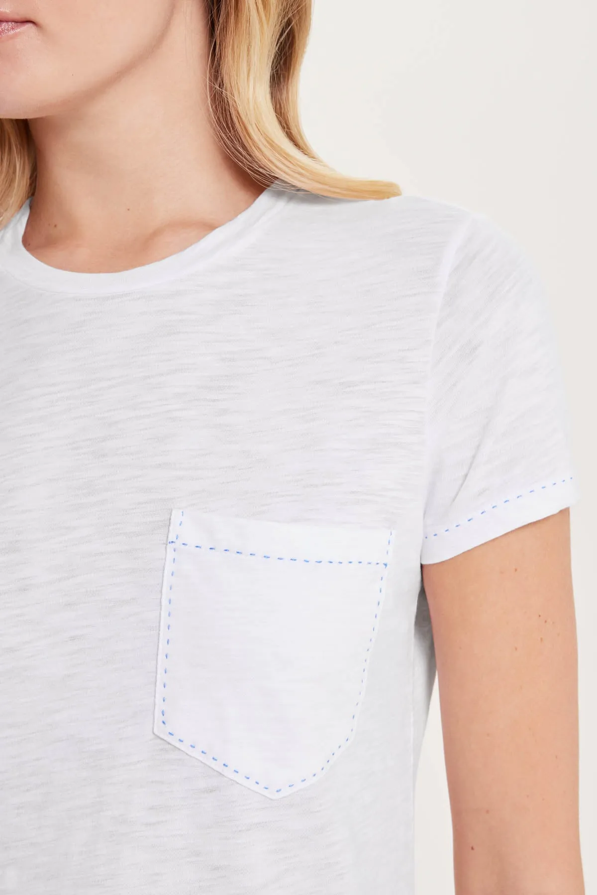 Running Stitch Pocket Tee sold by Goldie Tees product image thumbnail 3
