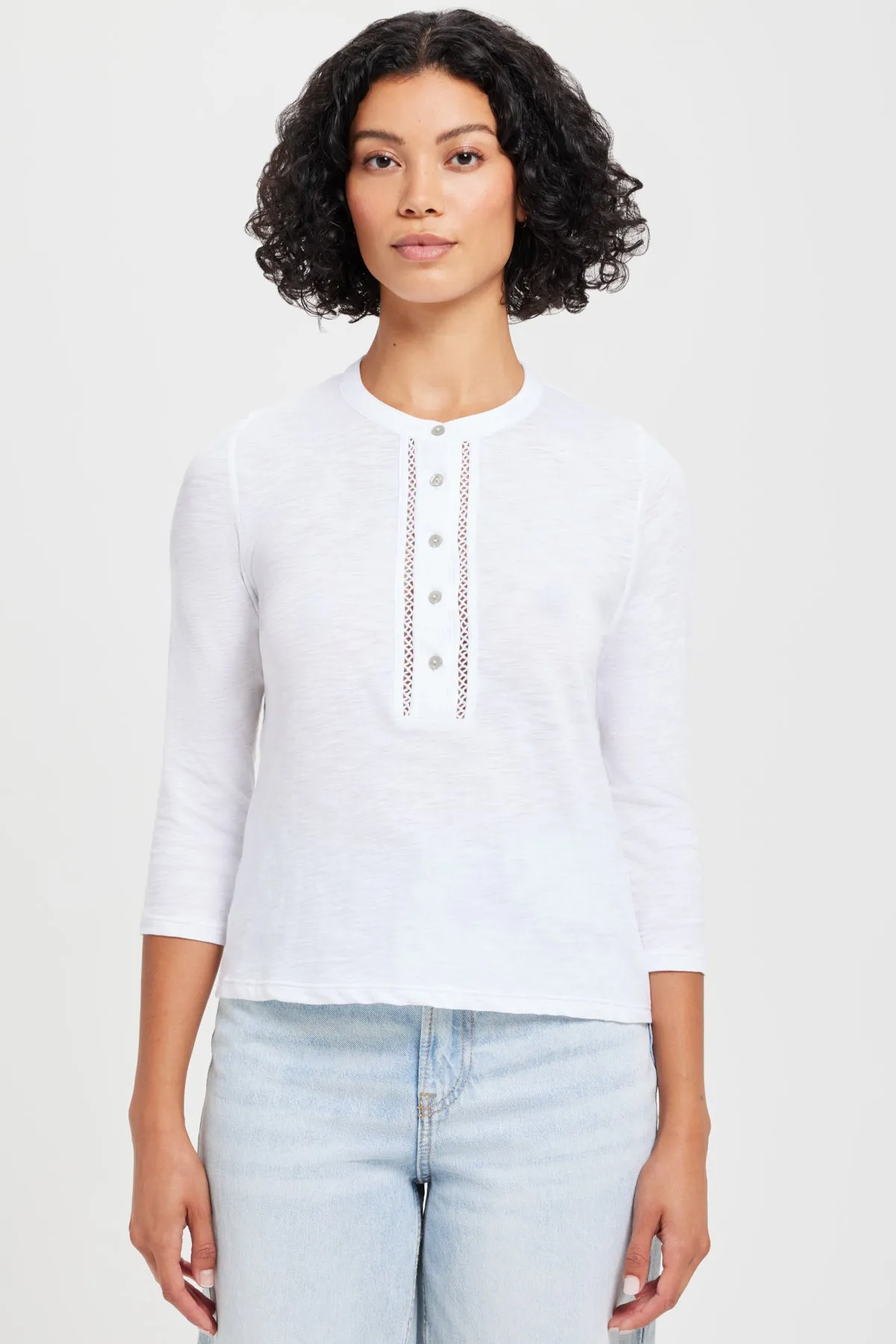 Honor Embroidered Henley sold by Goldie Tees