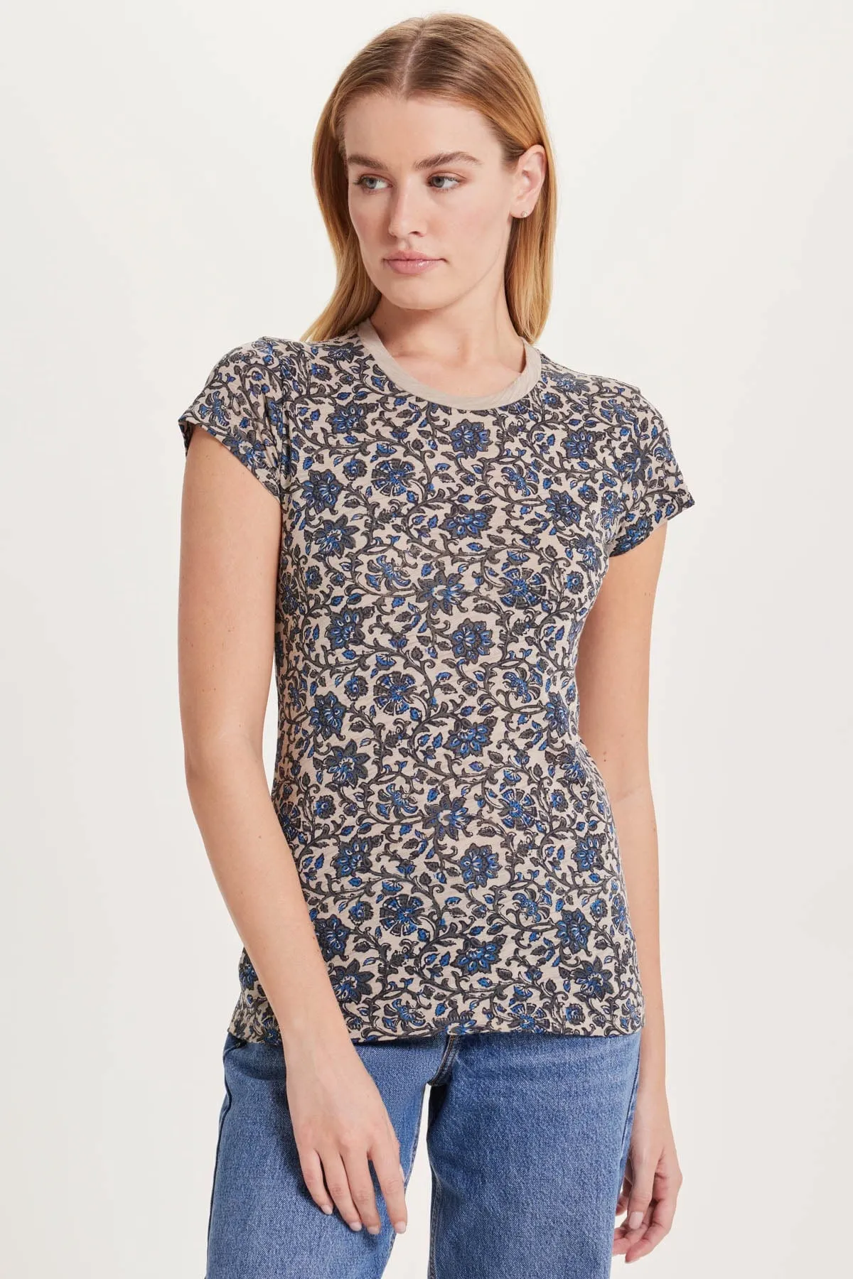 Autumn Bloom Ringer Tee sold by Goldie Tees