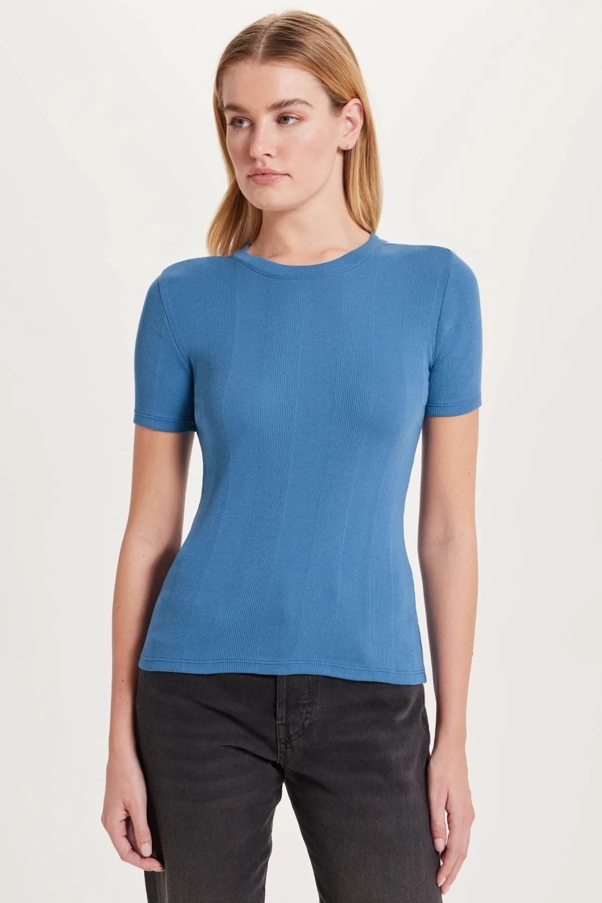 Variegated Rib Tee sold by Goldie Tees