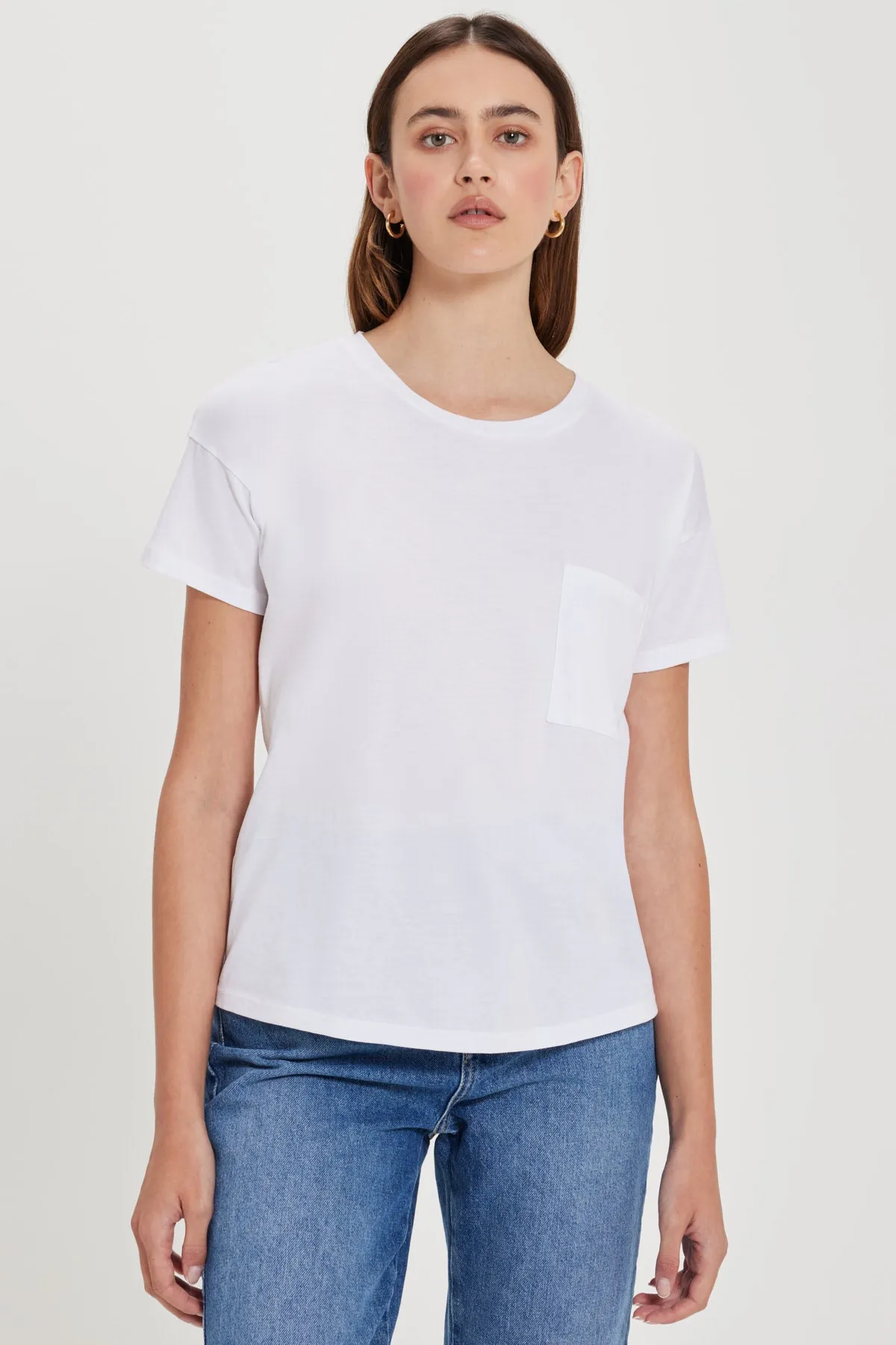 Organic Drop Shoulder Pocket Tee sold by Goldie Tees
