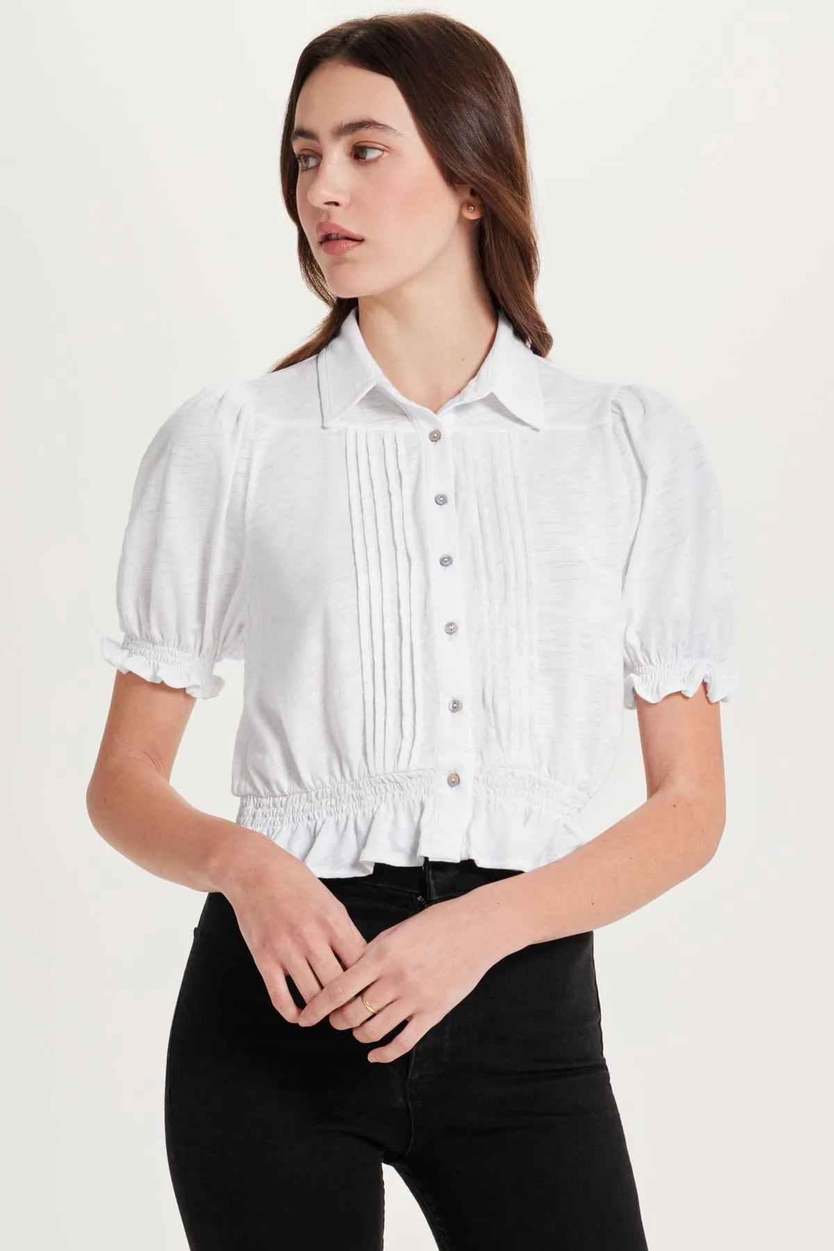 Amelie Pintuck Blouse sold by Goldie Tees