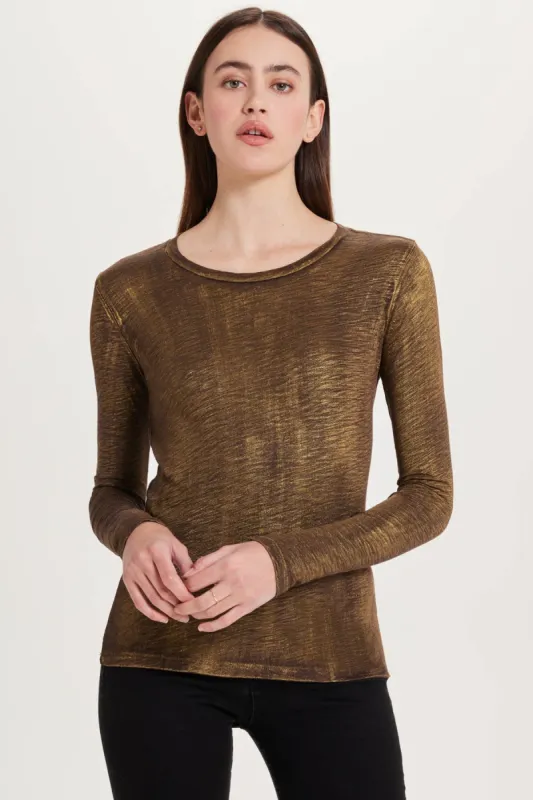 Long Sleeve Metallic Sparkle Tee sold by Goldie Tees