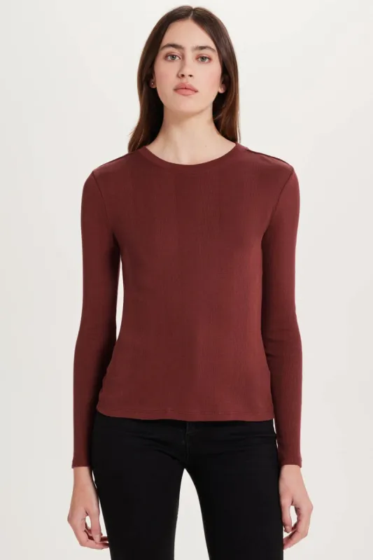 Long Sleeve Variegated Rib Tee sold by Goldie Tees