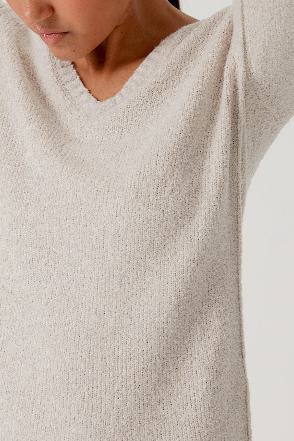 Bouclé V Neck Sweater sold by Goldie Tees product image thumbnail 4