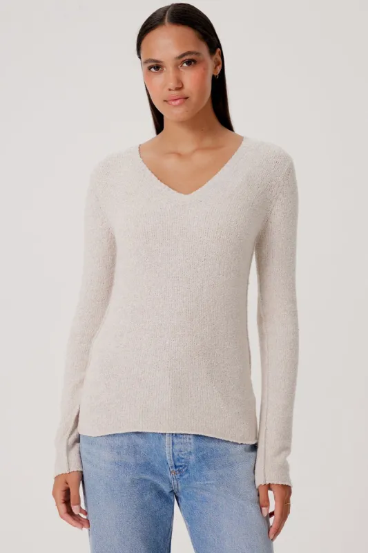 Bouclé V Neck Sweater sold by Goldie Tees