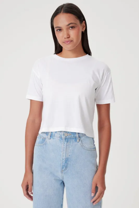 Organic Crop Girlfriend Tee sold by Goldie Tees
