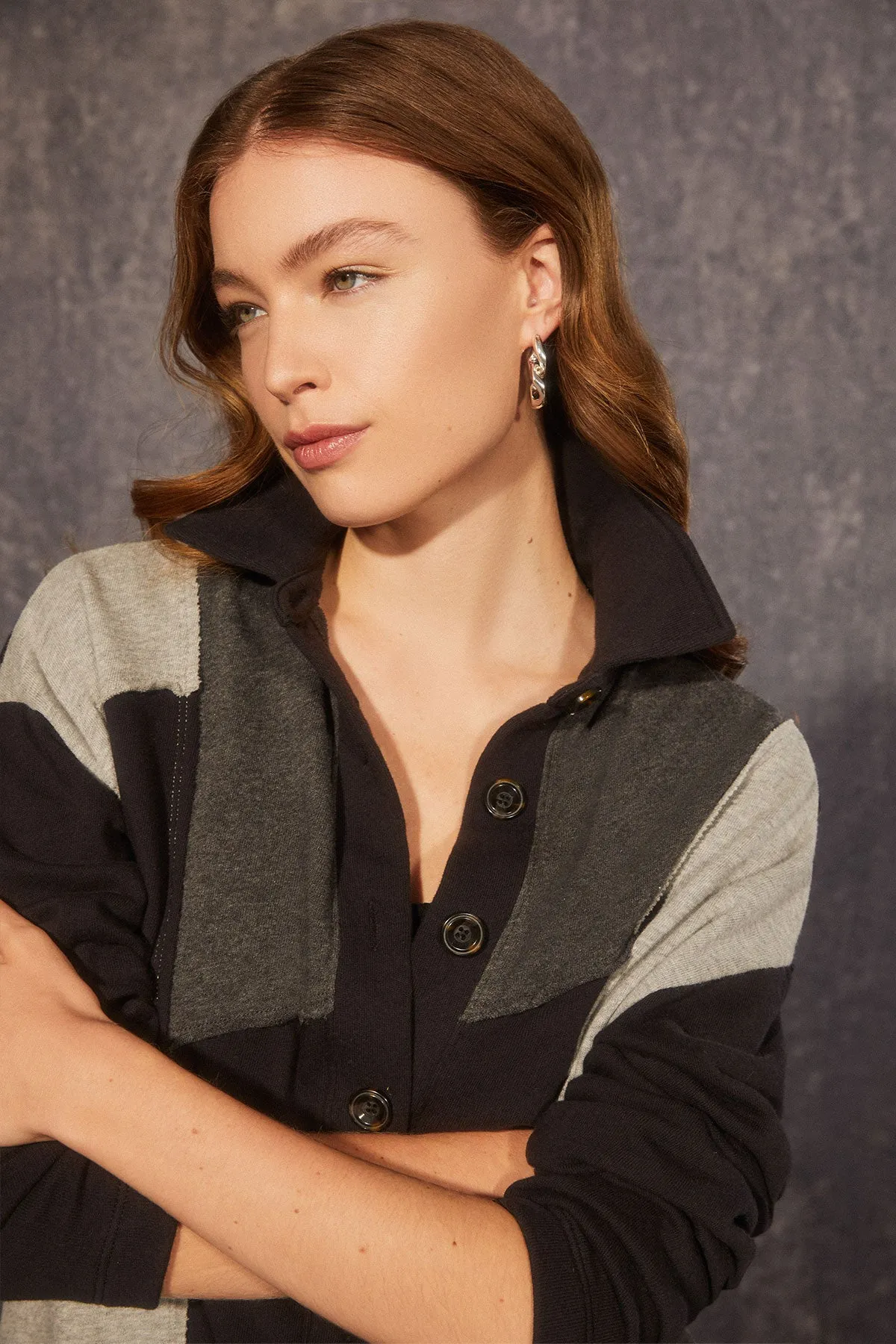 Patchwork Shirt Jacket sold by Goldie Tees product image thumbnail 4