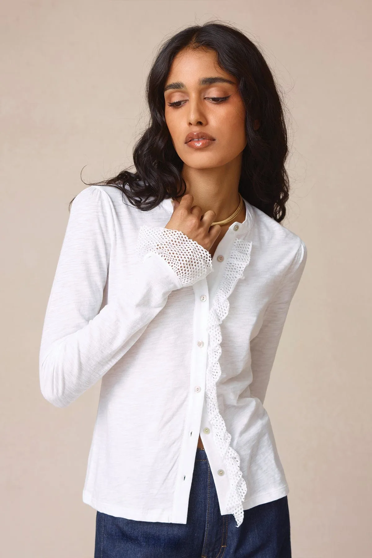 Isabel Ruffle Shirt sold by Goldie Tees product image thumbnail 5