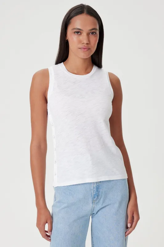 Sophie Button Tank sold by Goldie Tees