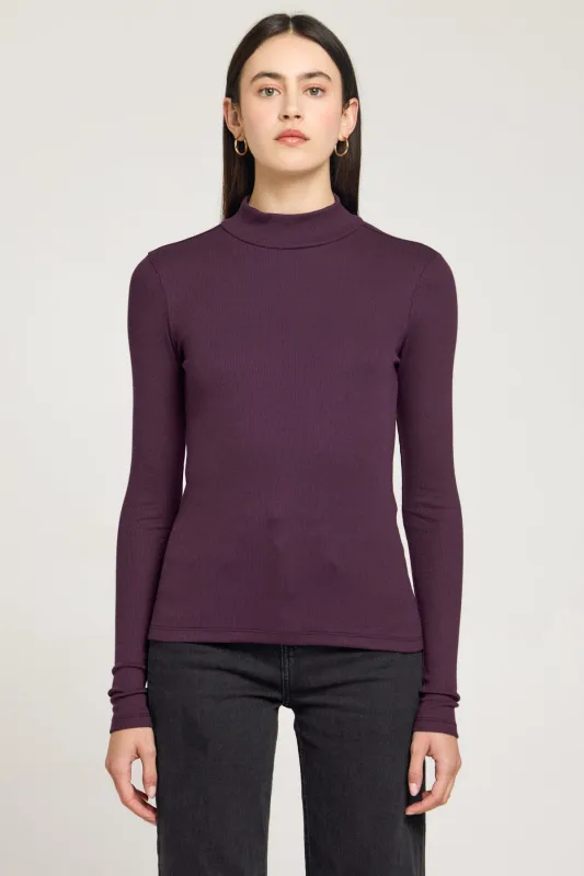 Ribbed Long Sleeve Mock Tee sold by Goldie Tees