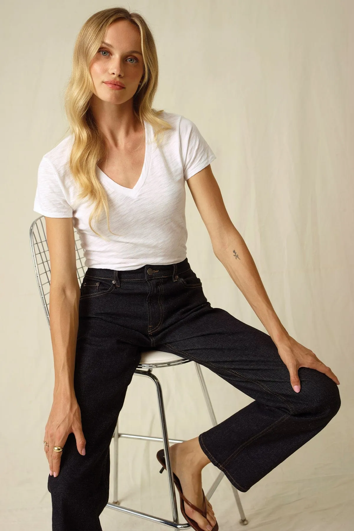 Signature Slub V Neck Tee sold by Goldie Tees product image thumbnail 5