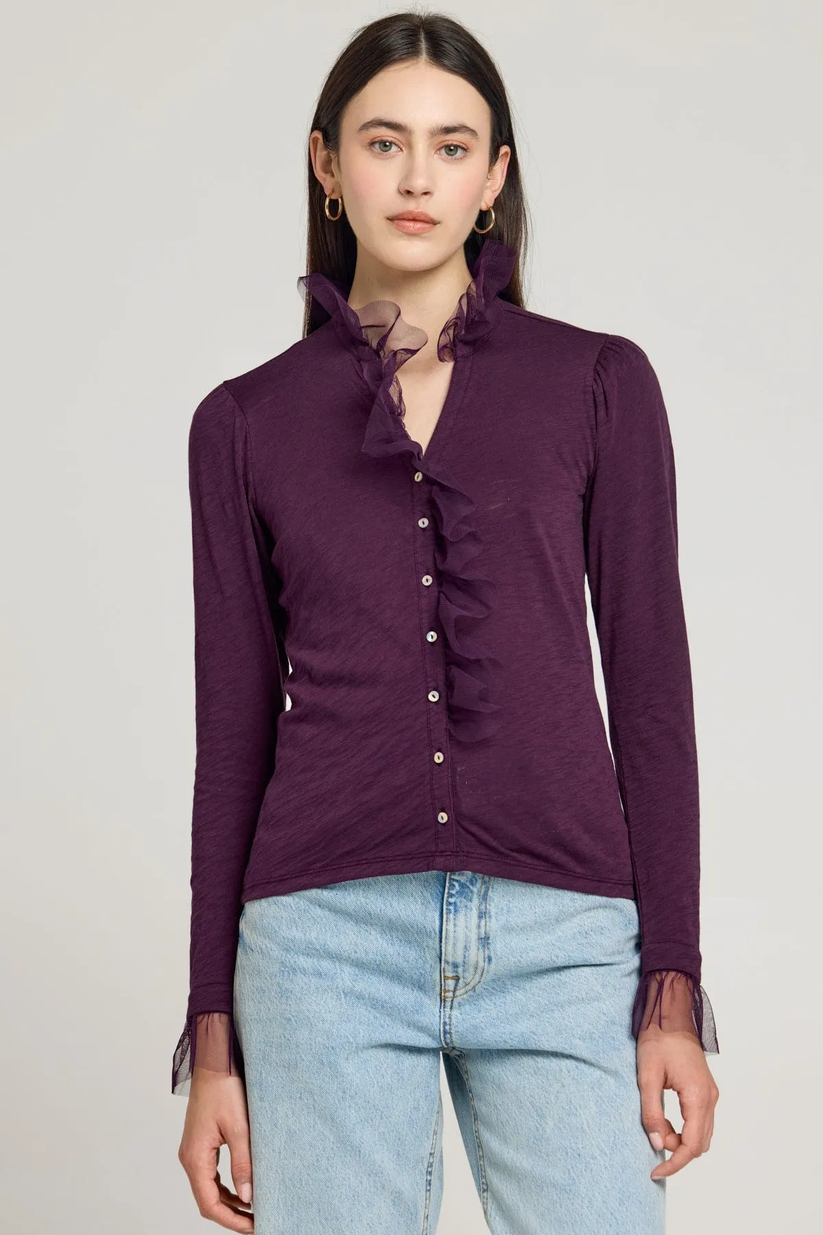 Vivian Tulle Ruffle Shirt sold by Goldie Tees
