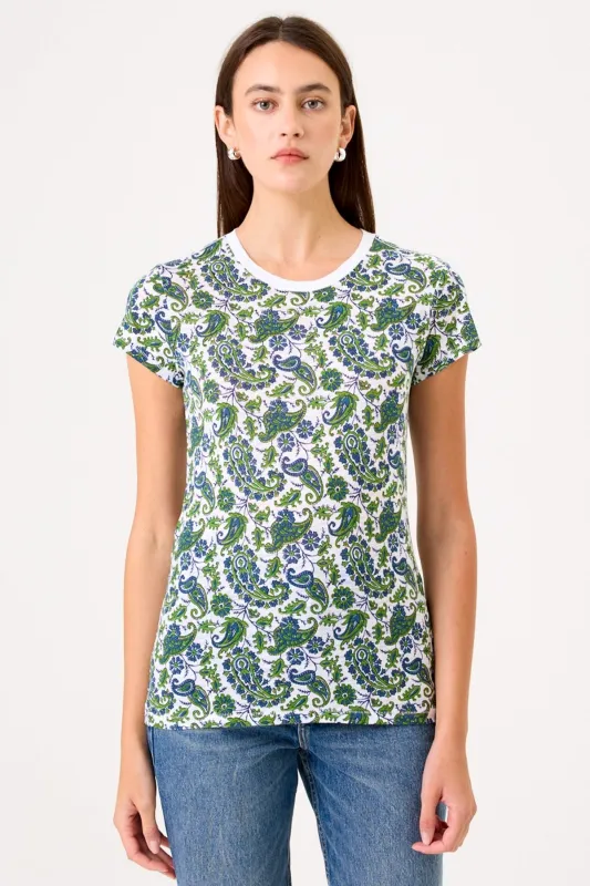 Summer Paisley Ringer Tee sold by Goldie Tees