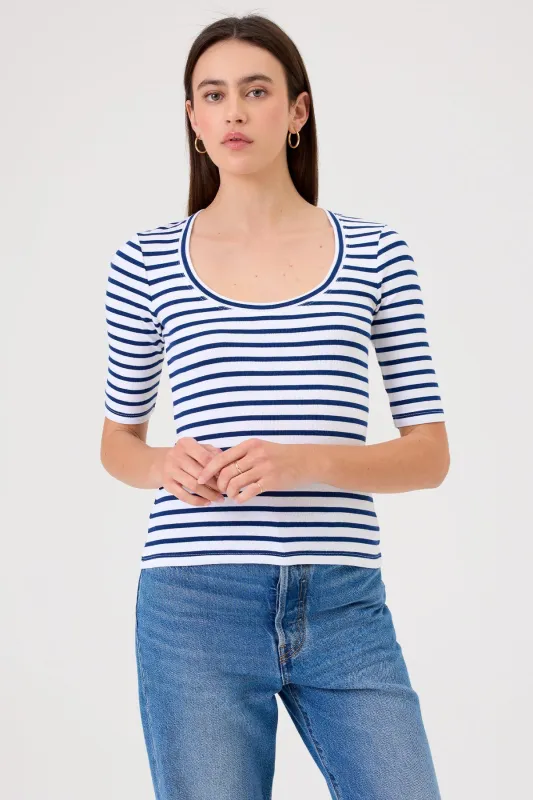 Rebecca Striped Half Sleeve Top sold by Goldie Tees
