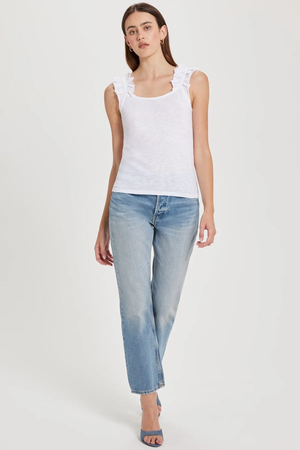 Phoebe Ruffle Tank sold by Goldie Tees product image thumbnail 2