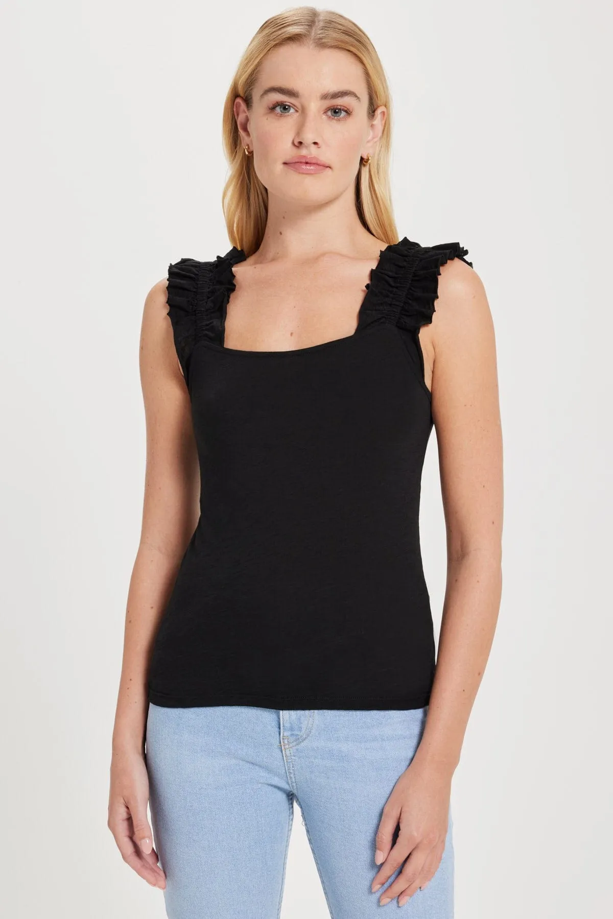 Phoebe Ruffle Tank sold by Goldie Tees product image thumbnail 5