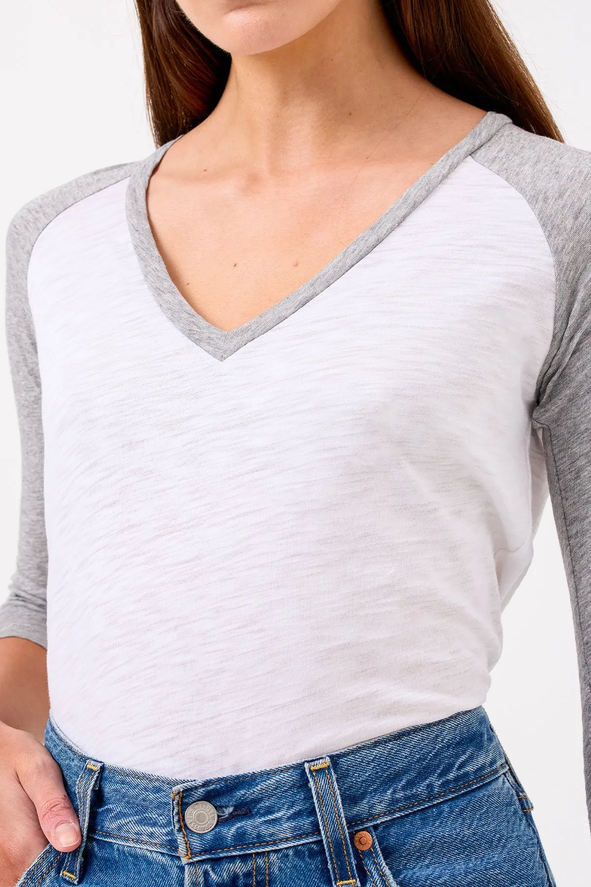 Kylie Baseball V Neck Tee sold by Goldie Tees product image thumbnail 4