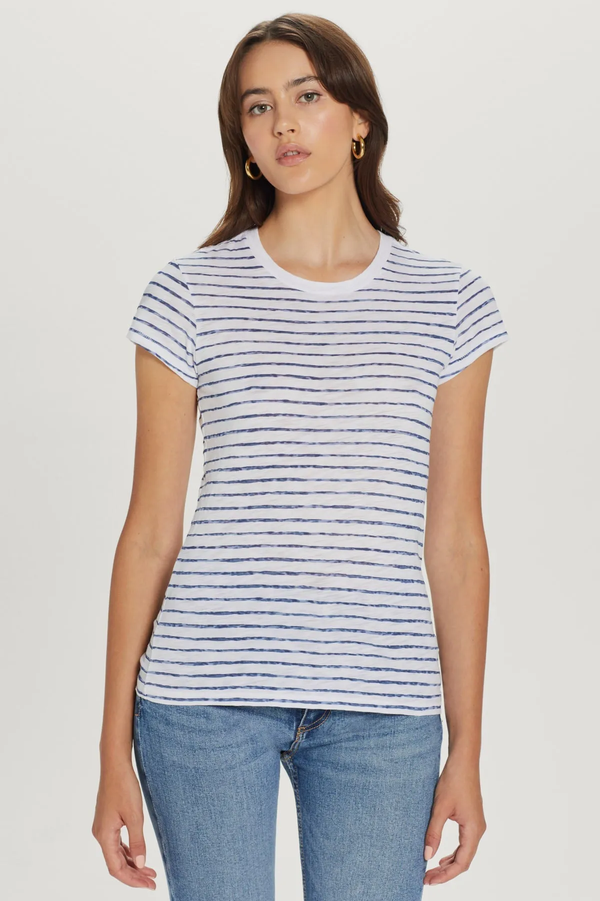 Watercolor Stripe Ringer Tee sold by Goldie Tees product image thumbnail 5