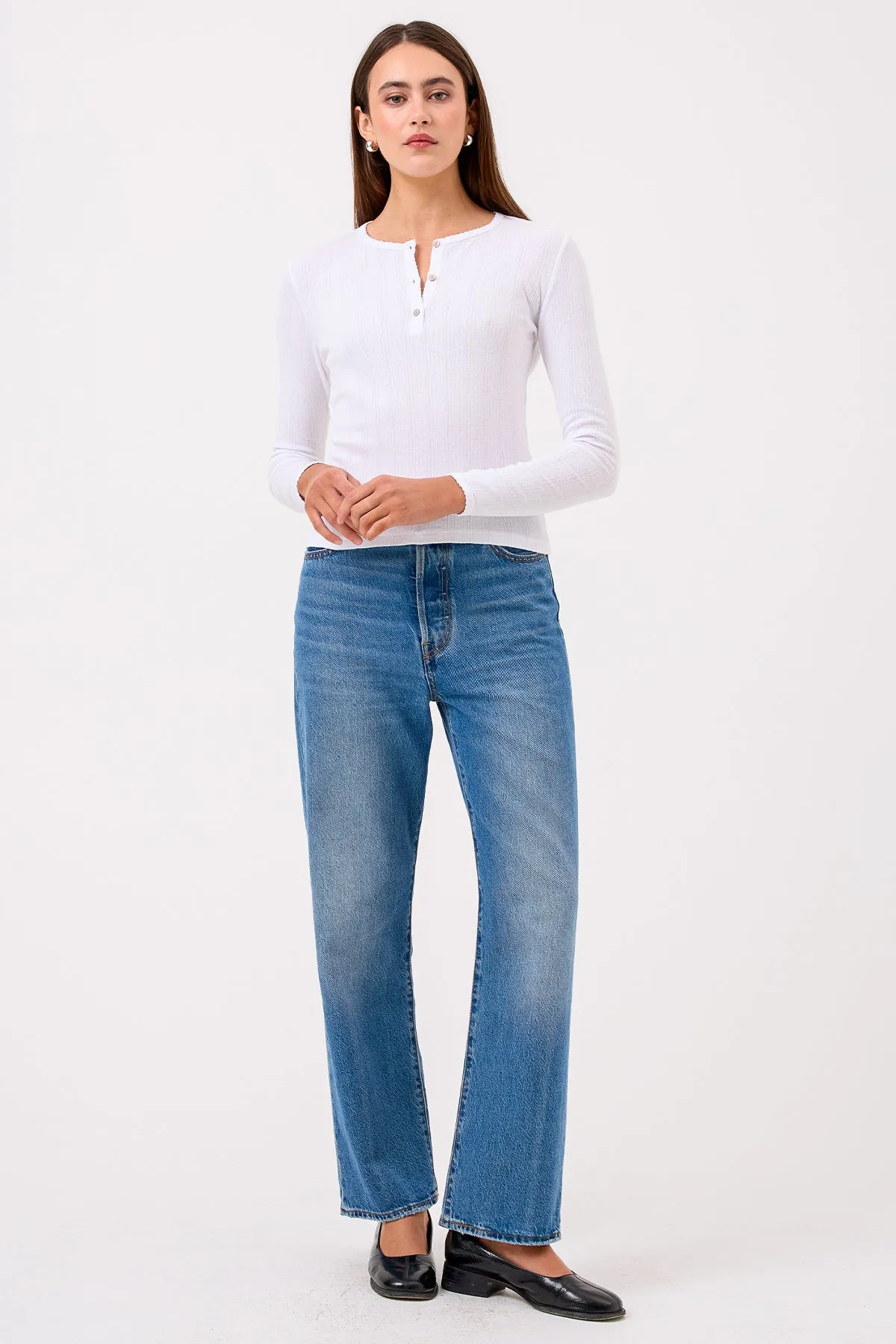 Sloane Pointelle Henley sold by Goldie Tees product image thumbnail 2