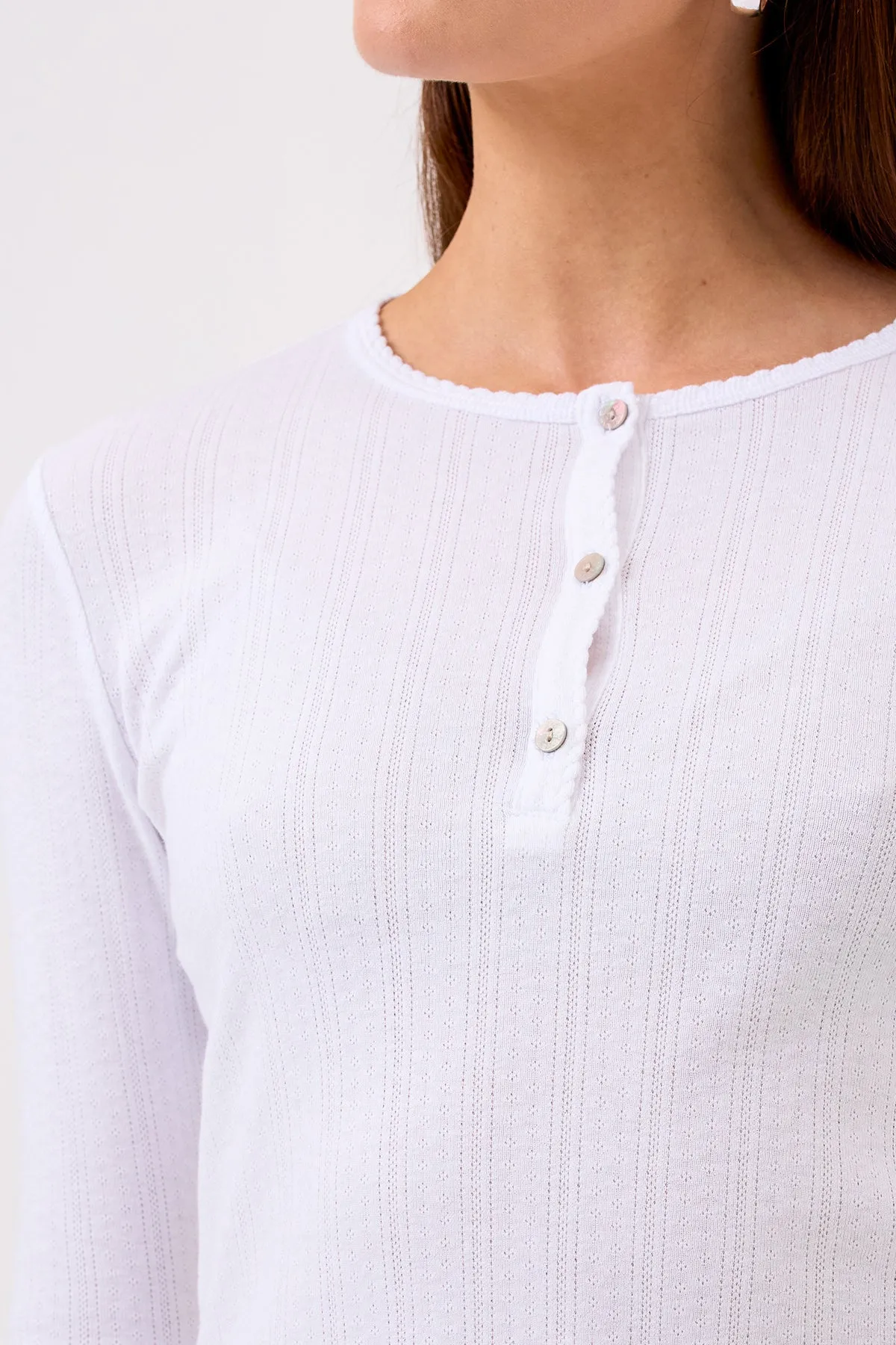 Sloane Pointelle Henley sold by Goldie Tees product image thumbnail 5
